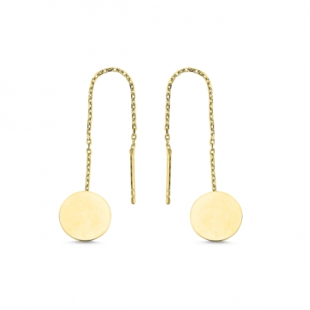 Cercei din argint 925 placat cu aur galben cu banuti ETU0043 [0]